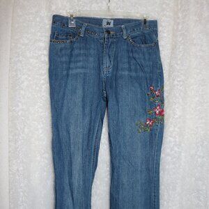 Junction West womens bootcut jeans 32x31 size 8 *missing some beads*